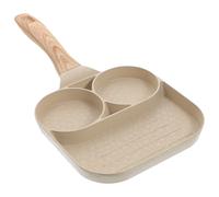 Poêle Antiadhésive de Camping, Ronde, en Aluminium, pour Œufs et | Surface Non Adhérente, Fond Résistant à L'usure, Poignée Anti-brûlure, Contrôle des Portions, la Cuisine Maison