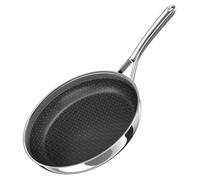 Poêle antiadhésive en acier inoxydable, 24 cm, sans , compatible induction, gaz, plaques électriques et four, lavable au lave-vaisselle