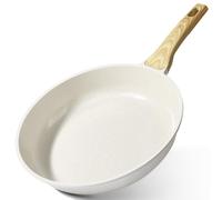 Poêle antiadhésive en granit, induction, blanche, 28 cm