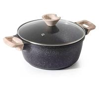 Poêle avec couvercle, 24 cm, 4,5 litres, antiadhésive, avec poignées résistantes à la chaleur