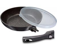 Poêle Avec Revêtement. Poele En Granite Avec Manche Amovible 28Cm Berlinger Haus Carbon Pro Bh-6913