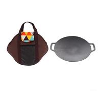 Poêle BBQ Pierre Volcanique Antiadhésive 30cm | Fonte naturelle, substances nocives, sain pour la famille, diamètre 30cm, cuisson sécurisée(C)