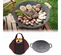 Poêle BBQ Pierre Volcanique Antiadhésive 30cm | Fonte naturelle, substances nocives, sain pour la famille, diamètre 30cm, cuisson sécurisée(B)