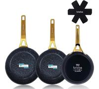 Poêle Briebe Gold Titanium 3 pièces antiadhésives induction titane 18-20-24cm