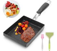Poêle carrée antiadhésive pour cuisinières à induction, omelettes, œufs au plat, petit-déjeuner