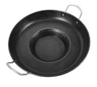 Poêle Concave Multifonctionnelle en Fer Noir à Fond Plat, Anti-brûlure | Cuisine Extérieure et Petit-déjeuner, Surface Non Adhérente Rugueuse, pour Sandwichs et Œufs