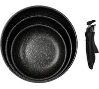 Poêle - COOK CONCEPT - Effet Pierre - Poignée Universelle - Noir