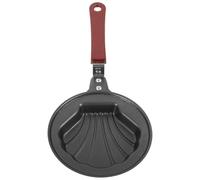 Poêle Coquillage Noir Antiadhésive Mini en Acier Carbone et Inox | Cuisson Rapide pour Œufs et Cire, Poignée Lisse, Format Compact pour Petits Espaces et Petits-déjeuners