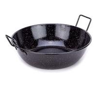 Garcima - Gerimport32 - Double Poêle - Profonde avec anses - Emaillé - Noir - Taille: 42 x 36 x 12 cm