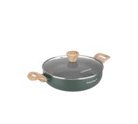 Poêle de 24 cm avec inscription Cooking Therapy et couvercle, Vert