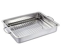 Poêle de 40 cm pour barbecue, en acier inoxydable, d'une capacité de 6,8 litres, avec insert grill inclus