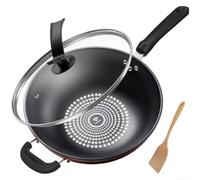 Poêle de chef professionnelle German Diamond Wok sans frire Compatible induction Grande sauteuse 34 cm B-34 cm