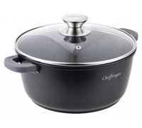 Poêle de cuisson, capacité 6,3 L, diamètre 28 cm, en aluminium avec revêtement antiadhésif effet marbre, couleur noire