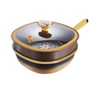 Poêle de cuisson en titane | Poêle à frire antiadhésive en de titane avec couvercle | Sauteuse profonde multi-usages | Casserole antiadhésive pour la maison, la cuisine, le camping, la table