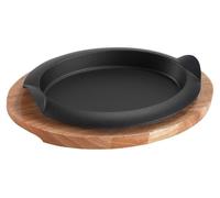 Poêle de grill en fonte ovale, idéale pour les steaks et les barbecues