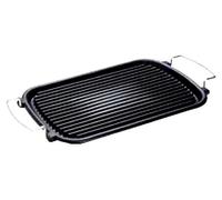 Poêle de grill en fonte, rectangulaire, 24x37 cm, couleur anthracite
