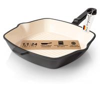Poêle de grill en fonte Römertopf, rectangulaire, 24 cm, pour induction, couleur anthracite