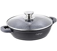 Poêle de service en fonte d'aluminium avec couvercle pour induction Ø 28 cm Noir
