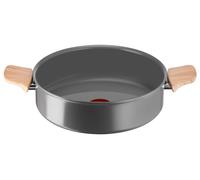 Poêle demi-ronde de 24 cm, antiadhésive, avec deux poignées, compatible induction