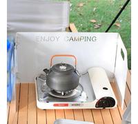 Poêle D'extérieur, Pare-Vent, Portable, Pliable, Cassette, Plaque À Vent, Brûleur À Gaz, Tête Anti-Vent