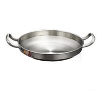 Poêle Double 32cm Fond Plat Induction Poêle Double 32cm Fond | Acier inoxydable massif, fond plat induction, double creuse, 32x23cm, résistant rouille