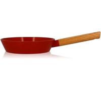 POELE ECTOR 20 CM EN ALUMINIUM REVETEMENT CERAMIQUE PAPRIKA AVEC MANCHE EN BOIS