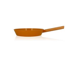 Poêle Ector induction aluminium revêtu manche en bois 28 cm jaune Ogo