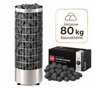 Poêle Électrique Harvia Cilindro Pc90e Chrome + Pierres Harvia 80kg