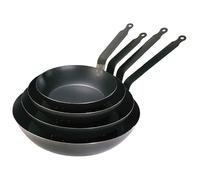 Poêle en acier - DE BUYER - La Lyonnaise - Ø20cm - Hauteur 4cm - Manche fixe - Tôle bleuie