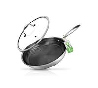 Poêle en Acier Inoxydable 30,5 cm - Poêle Wok Triply Antiadhésif DAKIN