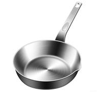 Poêle en Acier Inoxydable 316L Revêtement Fond Multi-couches pour Cuisson Saine Induction pour gaz Électrique Bec Verseur 28cm(L)
