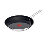 Tefal Nordica H8710655 Poêle en acier inoxydable et céramique avec revêtement anti-adhésif et indicateur de température intégré pour tous les types de plaques de cuisson (gaz, électrique, céramique