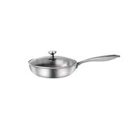 Poêle En Acier Inoxydable, Poêle À Frire Avec Couvercle, Poêle À Induction | Batterie De Cuisine Compatible Induction, Passe Au Lave-vaisselle Et Au Four(24cm with lid)