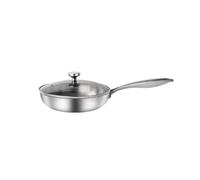 Poêle En Acier Inoxydable, Poêle À Frire Avec Couvercle, Poêle À Induction | Batterie De Cuisine Compatible Induction, Passe Au Lave-vaisselle Et Au Four(26cm with lid)