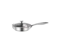 Poêle En Acier Inoxydable, Poêle À Frire Avec Couvercle, Poêle À Induction | Batterie De Cuisine Compatible Induction, Passe Au Lave-vaisselle Et Au Four(22cm with lid)