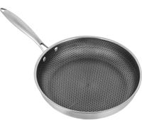 Poêle en acier inoxydable - Structure alvéolée 32 cm - Compatible avec l'induction, le gaz et la vitrocéramique