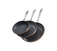 VEVOR Poêle aluminium Lot de 3 (20/27/30 cm) céramique antiadhésive, poignée thermorésistante, Gris