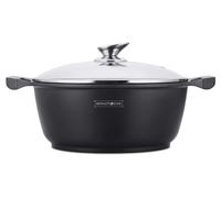 Poêle en aluminium de 26 cm, 3,3 litres, revêtement antiadhésif effet marbré, compatible induction, couleur grise