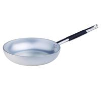 Poêle en aluminium de 28 cm, épaisseur 3 mm, manche isolant, couleur argent