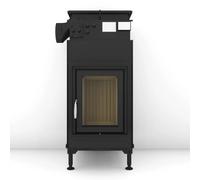 Poêle en faïence Brunner B4 porte pivotante plat 14,5 kW hydro ohne Haubenvariante, Cadre de base noir