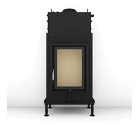 Poêle en faïence Brunner HKD 2.2 k SK porte pivotante plat 8 kW hydro Cadre de base noir