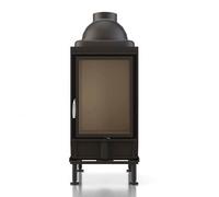 Poêle en faïence Brunner HKD 2.2 porte tournante verre plat 9 kW Capot moulé MAS 440 module d'extension réservoir de stockage double coque Ø 180 mm, Frontplatte Stahl 48 x 83 cm
