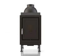 Poêle en faïence Brunner HKD 5.1 porte tournante porte en fonte 10 kW Module pour chaudière, Gussblende schwarz