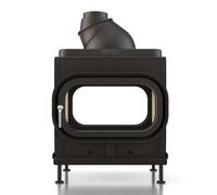 Poêle en faïence Brunner HKD 8 porte tournante tunnel/porte tournante verre plat 9 kW Capot moulé MAS 440 module d'extension réservoir de stockage double coque Ø 180 mm, Anbaukante schwarz