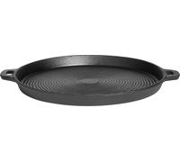 Poêle en fonte Ø 35 cm, ronde, noire, pour tous les types de cuisinières, bonne répartition de la chaleur, robuste et résistante, idéale pour rôtir et griller