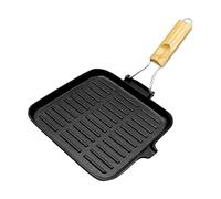 Poêle en fonte Anti-adhésive avec poignée pliable et résistante à haute | Crêpière de cuisine Pour cuisine extérieure, de camp, pâtisserie, grillade, cuisinière, four, friture