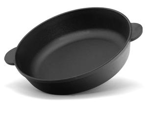 Poêle en fonte, diamètre 30 cm, idéale pour braiser, mijoter, servir. Elle possède deux poignées