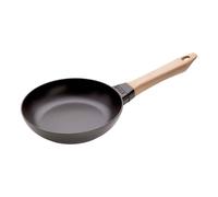 STAUB Poêle à frire Staub fonte noire avec manche en bois clair Ø20 cm