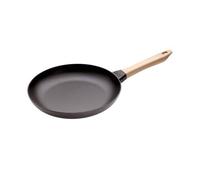 Poêle en fonte émaillée noire Manche Bois D24 cm STAUB