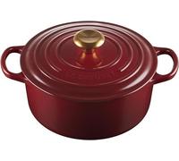 Poêle en fonte émaillée Silecomplaza, modèle Signature, avec couvercle, diamètre 24 cm, forme ronde, compatible avec toutes les sources de chaleur, y compris l'induction, capacité : 4,2 litres, poids